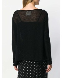 Женский черный свитер с круглым вырезом от Semicouture