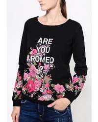 Женский черный свитер с круглым вырезом от Liu Jo