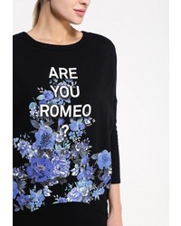 Женский черный свитер с круглым вырезом от Liu Jo