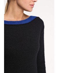 Женский черный свитер с круглым вырезом от Liu Jo