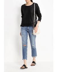 Женский черный свитер с круглым вырезом от Liu Jo Jeans