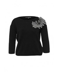 Женский черный свитер с круглым вырезом от Liu Jo