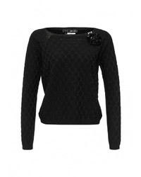 Женский черный свитер с круглым вырезом от Liu Jo