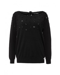 Женский черный свитер с круглым вырезом от Liu Jo