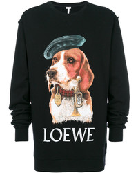 Мужской черный свитер с круглым вырезом от Loewe