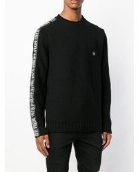 Мужской черный свитер с круглым вырезом от Philipp Plein