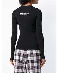 Женский черный свитер с круглым вырезом от Balenciaga