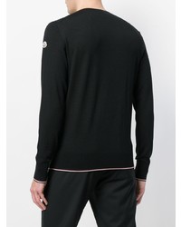 Мужской черный свитер с круглым вырезом от Moncler