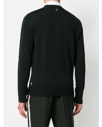 Мужской черный свитер с круглым вырезом от Philipp Plein