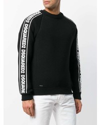 Мужской черный свитер с круглым вырезом от DSQUARED2