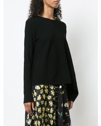 Женский черный свитер с круглым вырезом от Derek Lam