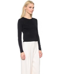 Женский черный свитер с круглым вырезом от DKNY