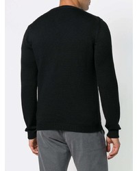 Мужской черный свитер с круглым вырезом от Roberto Collina