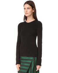 Женский черный свитер с круглым вырезом от Rochas