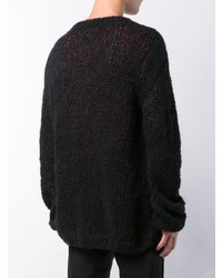 Мужской черный свитер с круглым вырезом от Ann Demeulemeester