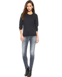 Женский черный свитер с круглым вырезом от Zoe Karssen