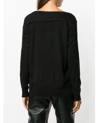 Женский черный свитер с круглым вырезом от Stefano Mortari