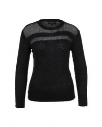 Женский черный свитер с круглым вырезом от LOST INK