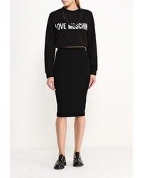 Женский черный свитер с круглым вырезом от Love Moschino