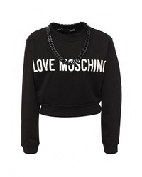 Женский черный свитер с круглым вырезом от Love Moschino