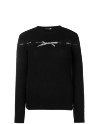 Женский черный свитер с круглым вырезом от Love Moschino