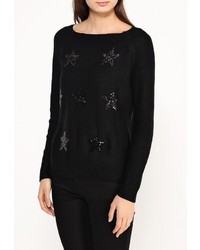 Женский черный свитер с круглым вырезом от Lucid