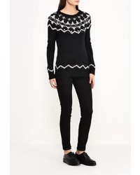 Женский черный свитер с круглым вырезом от Lucid