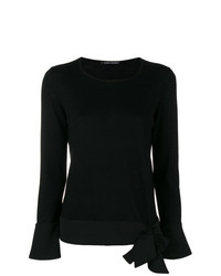 Женский черный свитер с круглым вырезом от Luisa Cerano
