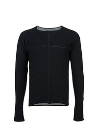 Мужской черный свитер с круглым вырезом от Ma+