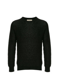 Мужской черный свитер с круглым вырезом от Maison Flaneur