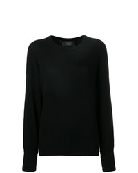 Женский черный свитер с круглым вырезом от Maison Flaneur
