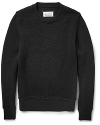Мужской черный свитер с круглым вырезом от Maison Martin Margiela