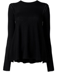 Женский черный свитер с круглым вырезом от McQ by Alexander McQueen