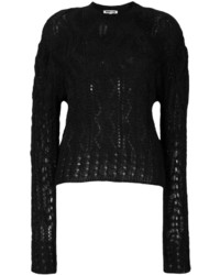 Женский черный свитер с круглым вырезом от MCQ