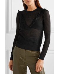 Женский черный свитер с круглым вырезом от REDVALENTINO