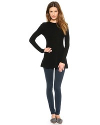 Женский черный свитер с круглым вырезом от Enza Costa