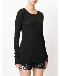 Женский черный свитер с круглым вырезом от Maison Margiela