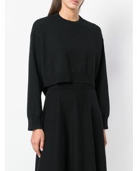 Женский черный свитер с круглым вырезом от N.Peal