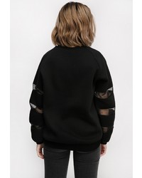 Женский черный свитер с круглым вырезом от Monflame