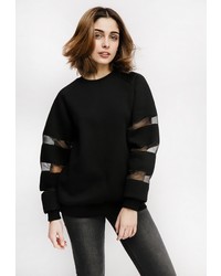 Женский черный свитер с круглым вырезом от Monflame