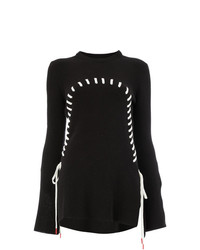 Женский черный свитер с круглым вырезом от Monse