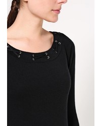 Женский черный свитер с круглым вырезом от Morgan