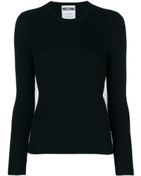 Женский черный свитер с круглым вырезом от Moschino