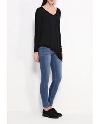 Женский черный свитер с круглым вырезом от Motivi