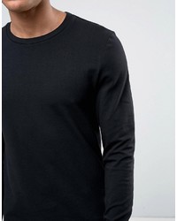 Мужской черный свитер с круглым вырезом от Asos