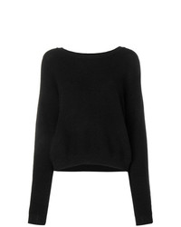 Женский черный свитер с круглым вырезом от N.Peal