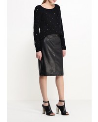 Женский черный свитер с круглым вырезом от Naf Naf