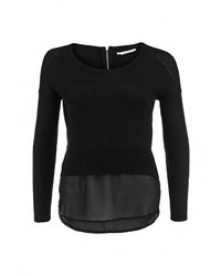 Женский черный свитер с круглым вырезом от Naf Naf