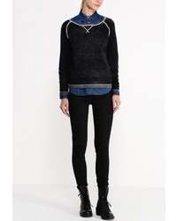 Женский черный свитер с круглым вырезом от Napapijri