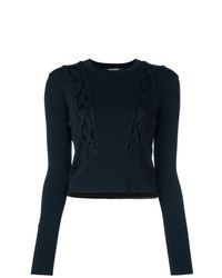 Женский черный свитер с круглым вырезом от Neil Barrett